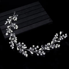 Handmade pearl bead flower wedding headband