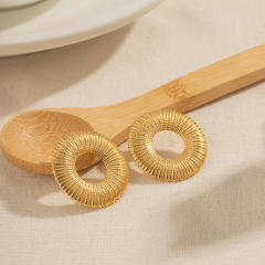 Chunky circle stainless steel studs earrings