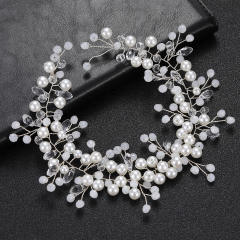 Pearl bead crystal bead soft hair vines