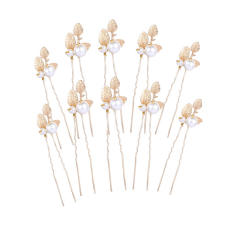 Occident fashion gold leaf pearl hairpins