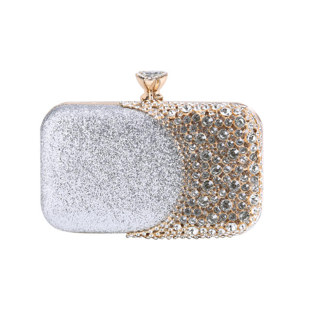 Luxury rhinestone setting diamond evening bag clutch
