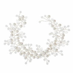 Pearl bead crystal bead soft hair vines