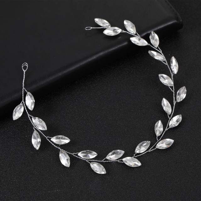 Simple horse eye shape rhinestone wedding hair vines