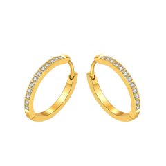 Diamond hoop stainless steel earrings
