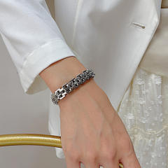Punk chunky stainless steel chain bracelet