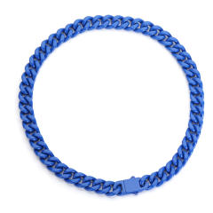 HIPHOP candy color stainless steel cuban chain necklace for men 20inch