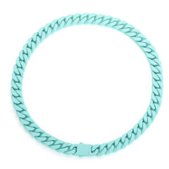 HIPHOP candy color stainless steel cuban chain necklace for men 20inch