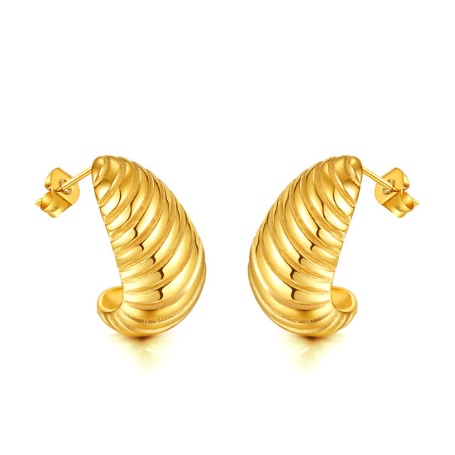 Chunky stainless steel studs earrings