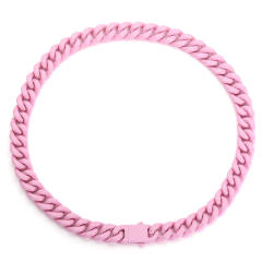 HIPHOP candy color stainless steel cuban chain necklace for men 20inch