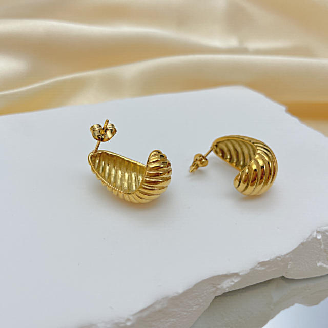 Chunky stainless steel studs earrings