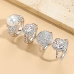Hot sale silver color diamond rings for women