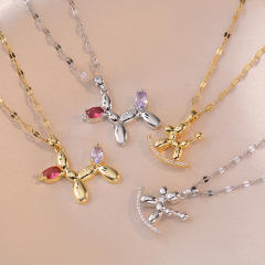 Cute Balloon Dog pendant women necklace