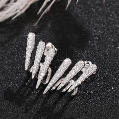 Unique diamond copper ear studs for women