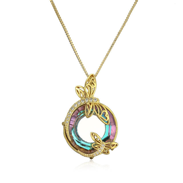 INS trend natural butterfly circle necklace