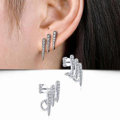 Unique diamond copper ear studs for women