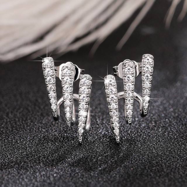 Unique diamond copper ear studs for women