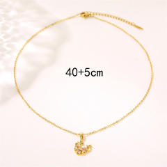 Diamond deer pendant christmas necklace