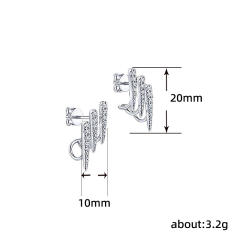 Unique diamond copper ear studs for women