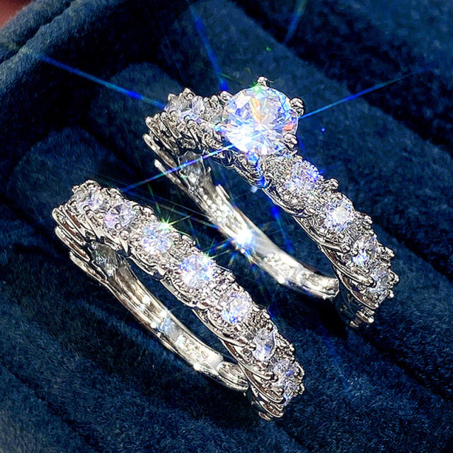 2pcs sed engagement diamond rings