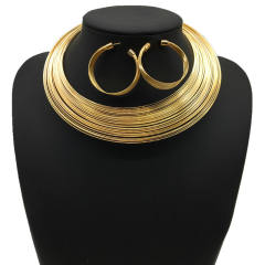 Hot sale layer minuteness metal choker necklace set 4pcs