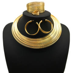 Hot sale layer minuteness metal choker necklace set 4pcs