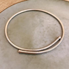 Chunky metal snake chain design choker bangle set