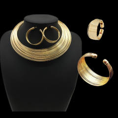 Hot sale layer minuteness metal choker necklace set 4pcs