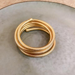 Chunky metal snake chain design choker bangle set