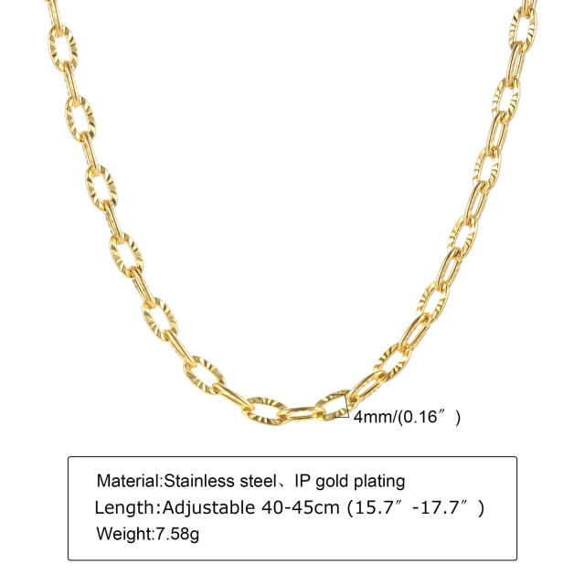 18K stainless steel chain necklace for women