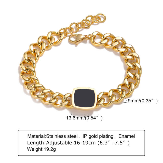 Chunky stainless steel chain bracelet for women