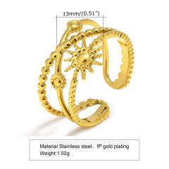 Natural leaf series stainless steel rings for women