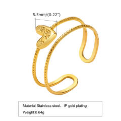 Natural leaf series stainless steel rings for women