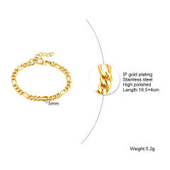 18K evil eye diamond chain stainless steel bracelet