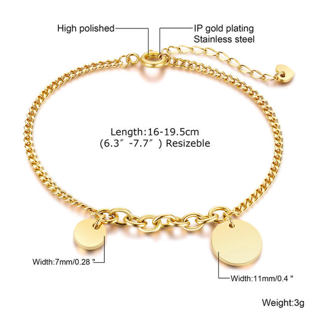 Dainty stainless steel chain bracelet