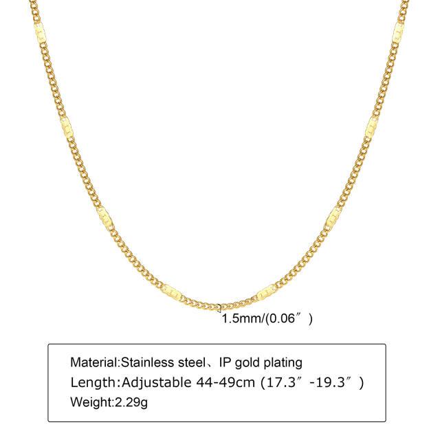 18K stainless steel chain necklace for women