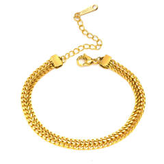 18K life tree heart leaf design stainless steel chain bracelet