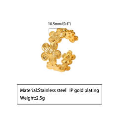 Natural leaf series stainless steel rings for women
