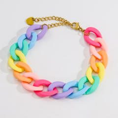 INS Y2K colorful acrylic cuban link chain bracelet