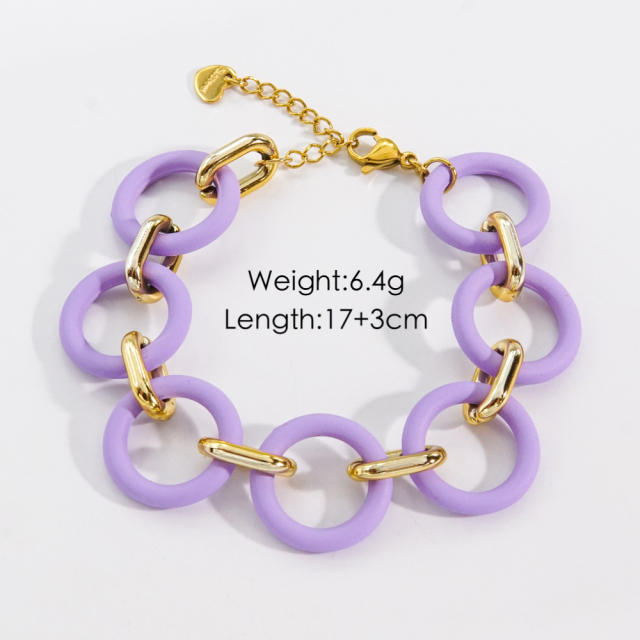 INS Y2K colorful acrylic chain bracelet for women