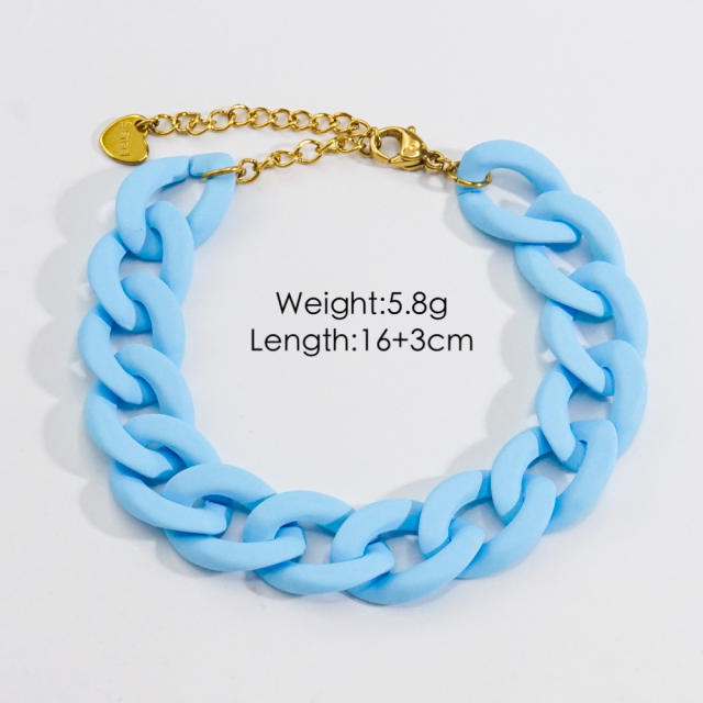 INS Y2K colorful acrylic cuban link chain bracelet