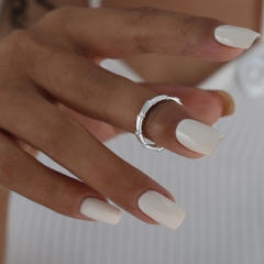 18K gold plated bamboo stainless steel rings