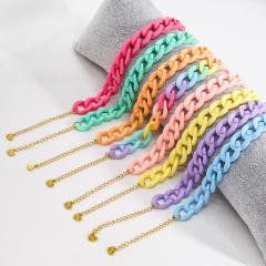 INS Y2K colorful acrylic cuban link chain bracelet
