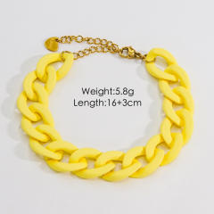 INS Y2K colorful acrylic cuban link chain bracelet
