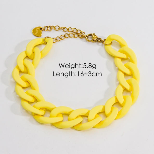 INS Y2K colorful acrylic cuban link chain bracelet