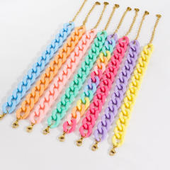 INS Y2K colorful acrylic cuban link chain bracelet