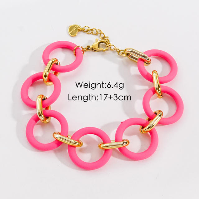 INS Y2K colorful acrylic chain bracelet for women