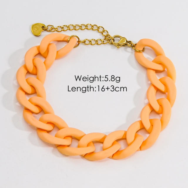INS Y2K colorful acrylic cuban link chain bracelet