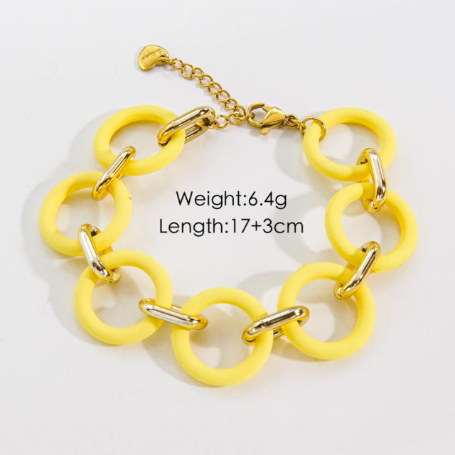 INS Y2K colorful acrylic chain bracelet for women