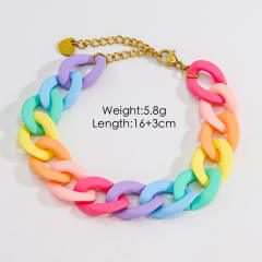INS Y2K colorful acrylic cuban link chain bracelet