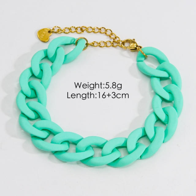 INS Y2K colorful acrylic cuban link chain bracelet